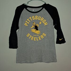 Nike Pittsburgh Steelers Women's Long Sleeve Tee - Gray and Black